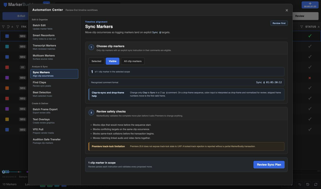 Sync Markers setup