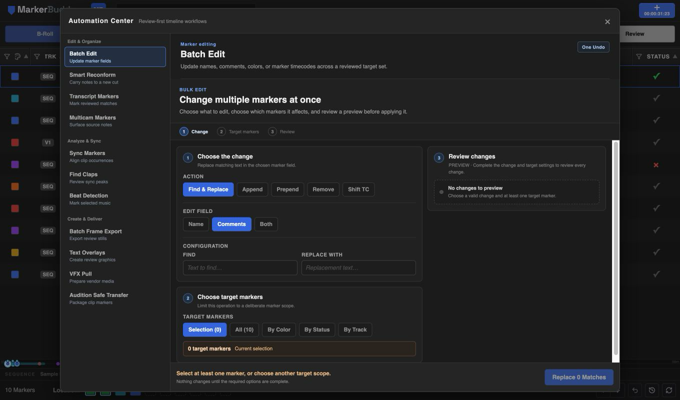 Batch Edit in Automation Center